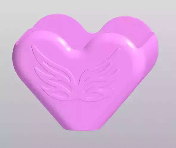 Heart with wings Holder for small things 3D print model