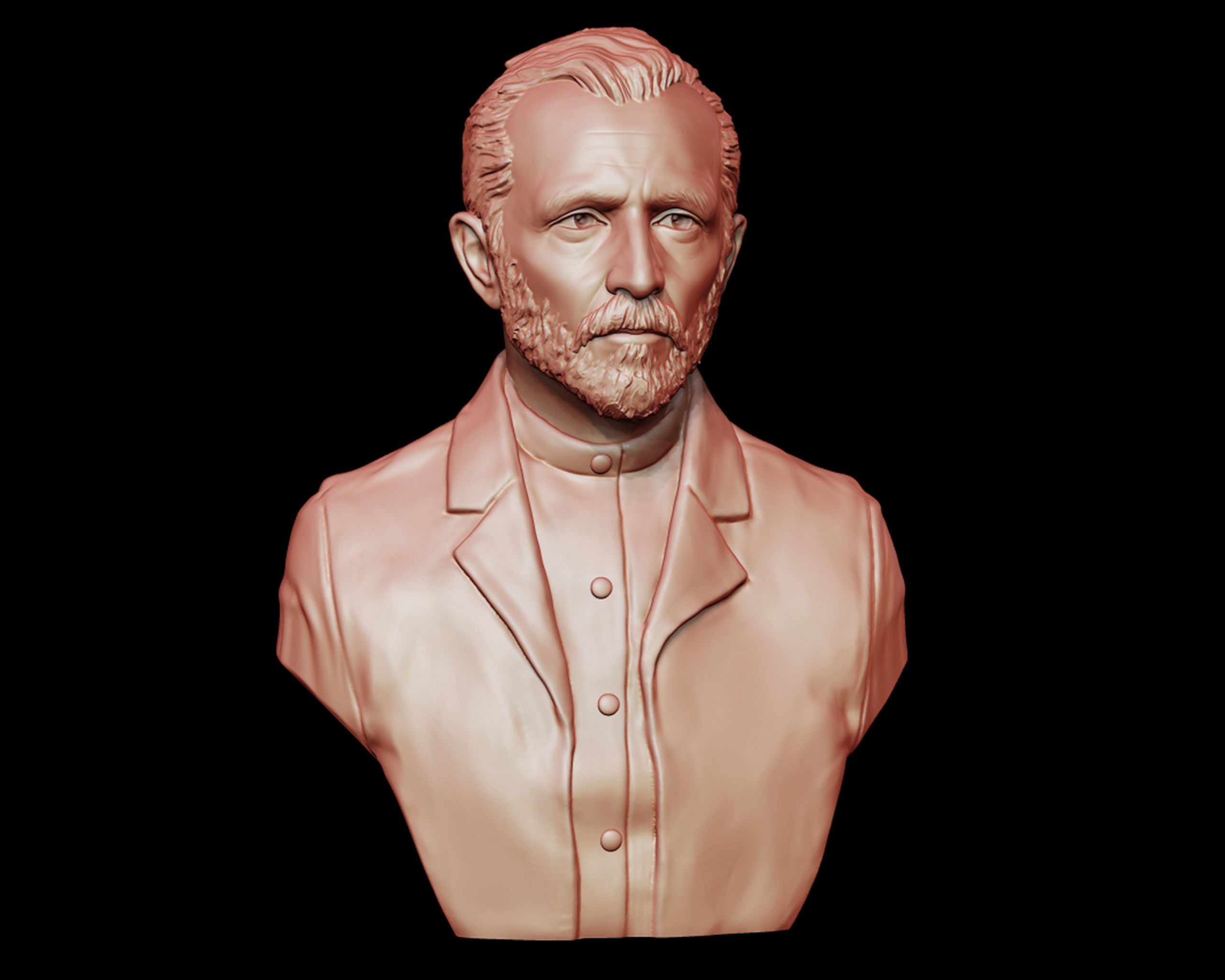 Vincent van Gogh bust sculpture 3D print model_19