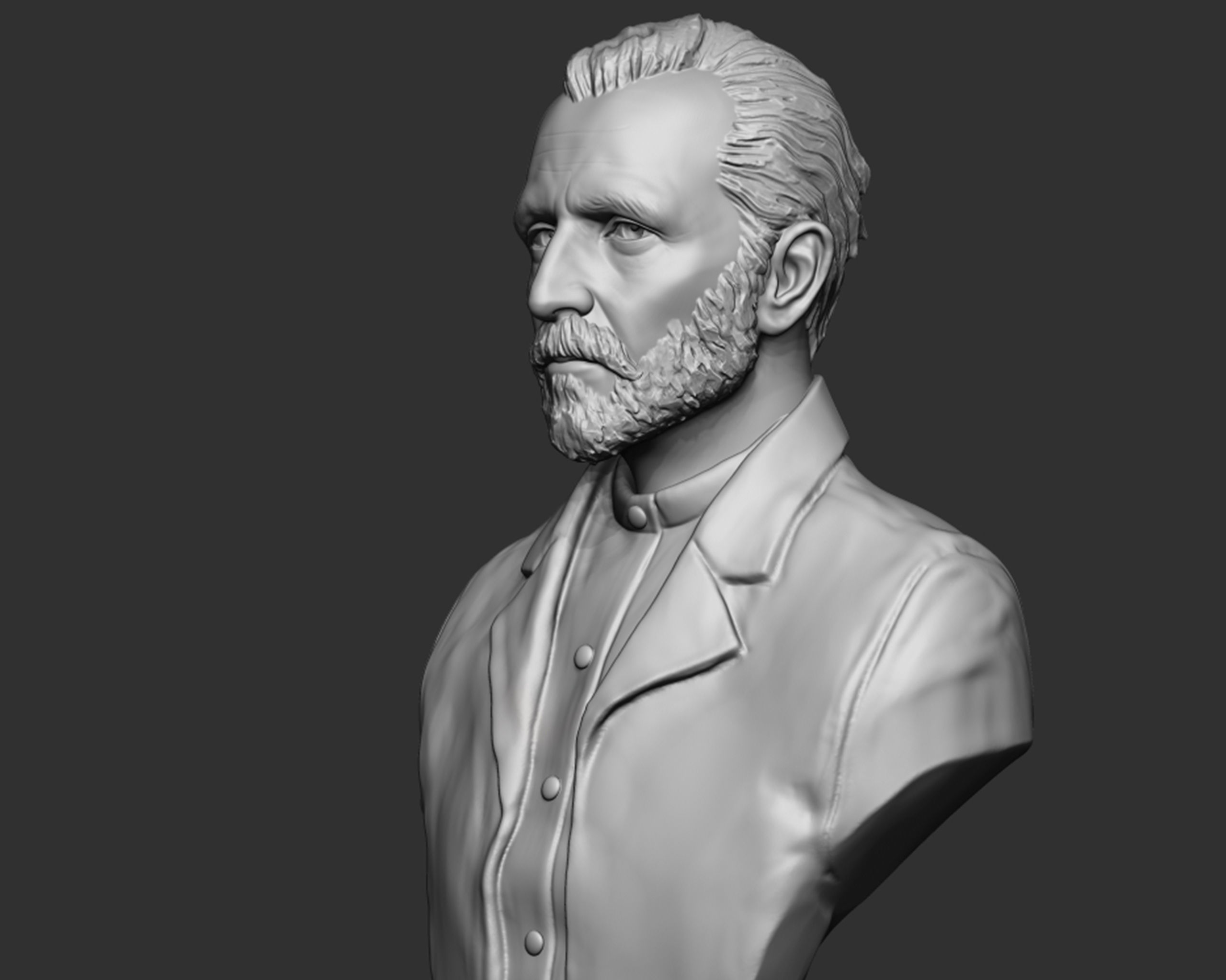 Vincent van Gogh bust sculpture 3D print model_3