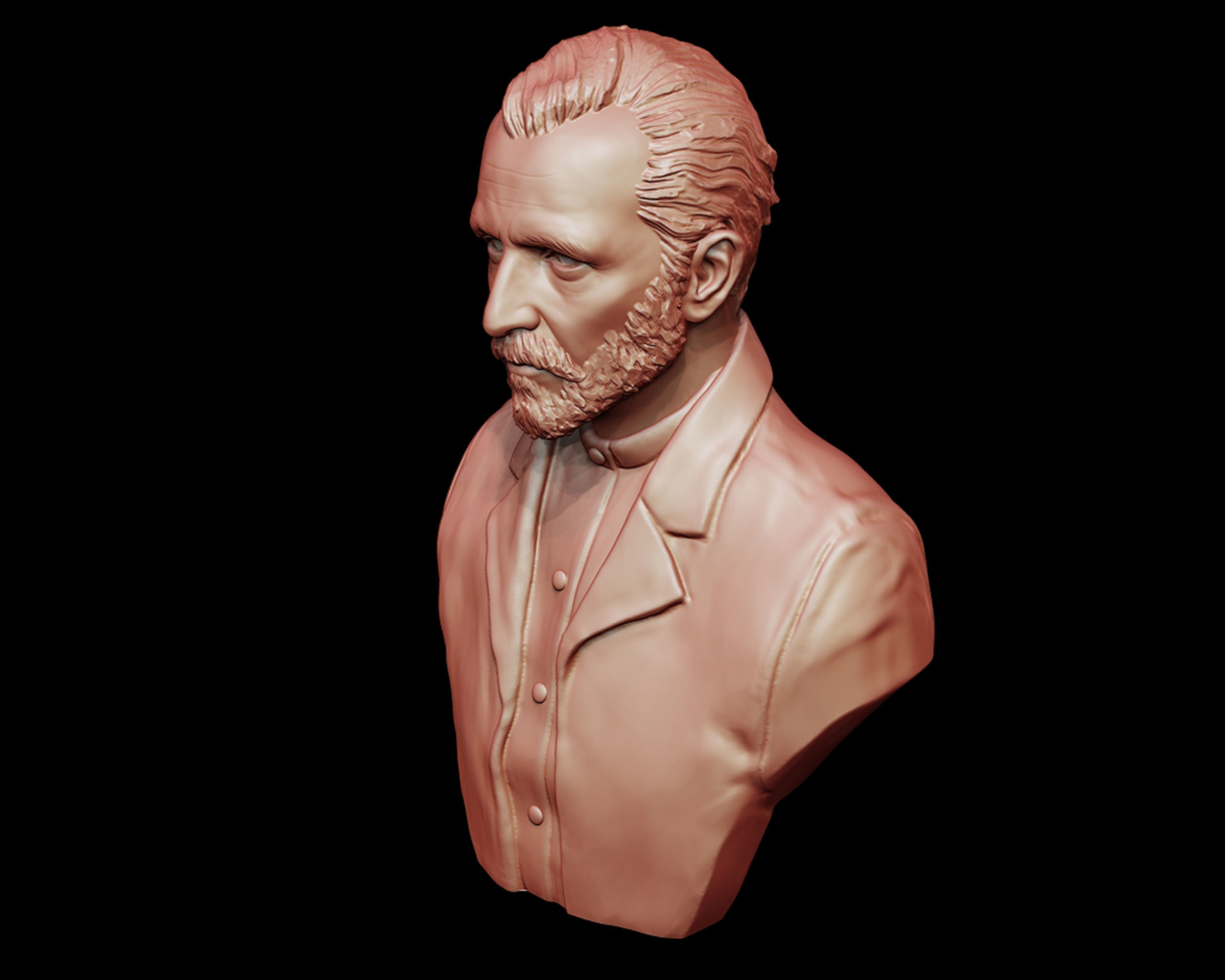 Vincent van Gogh bust sculpture 3D print model_16