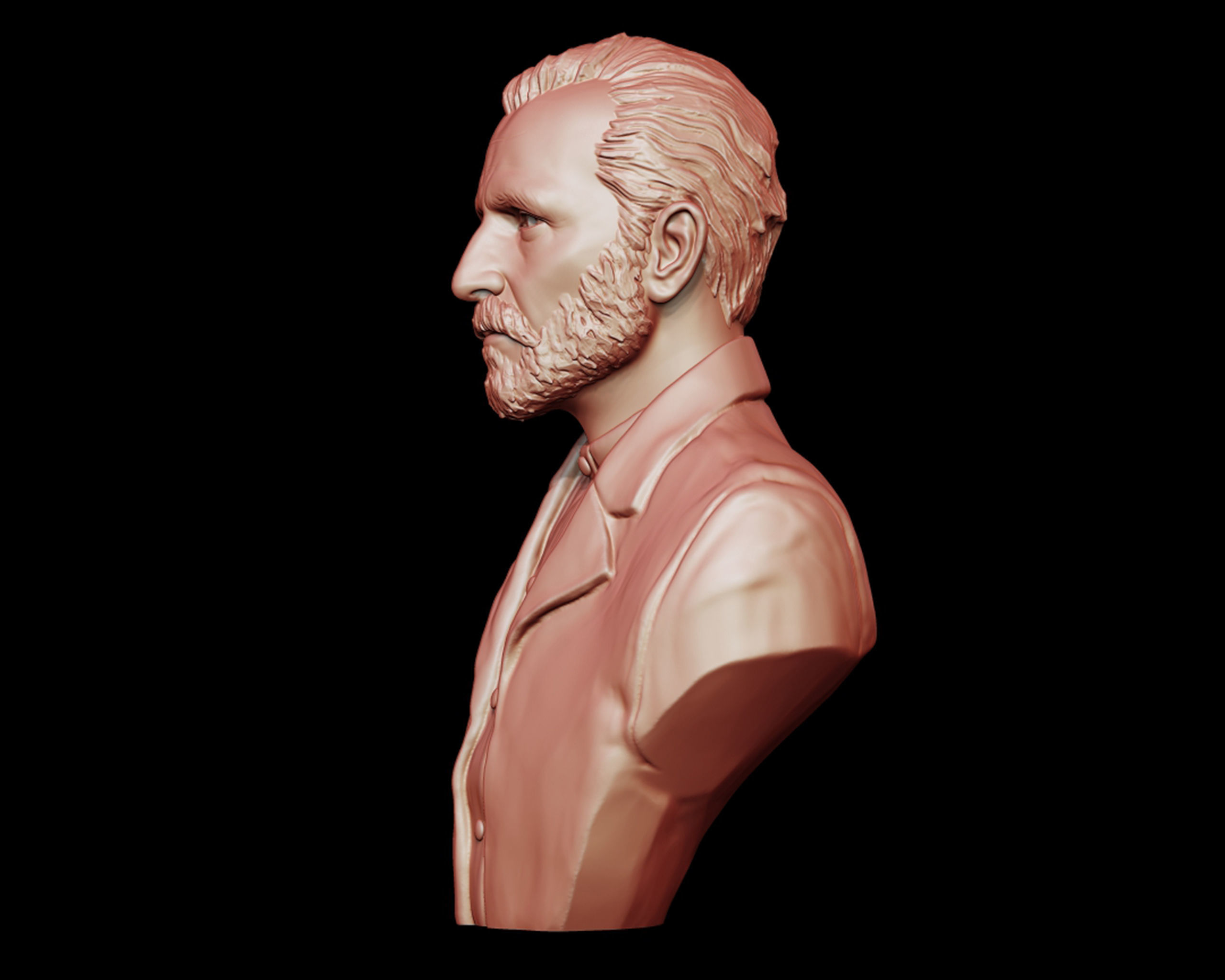Vincent van Gogh bust sculpture 3D print model_17
