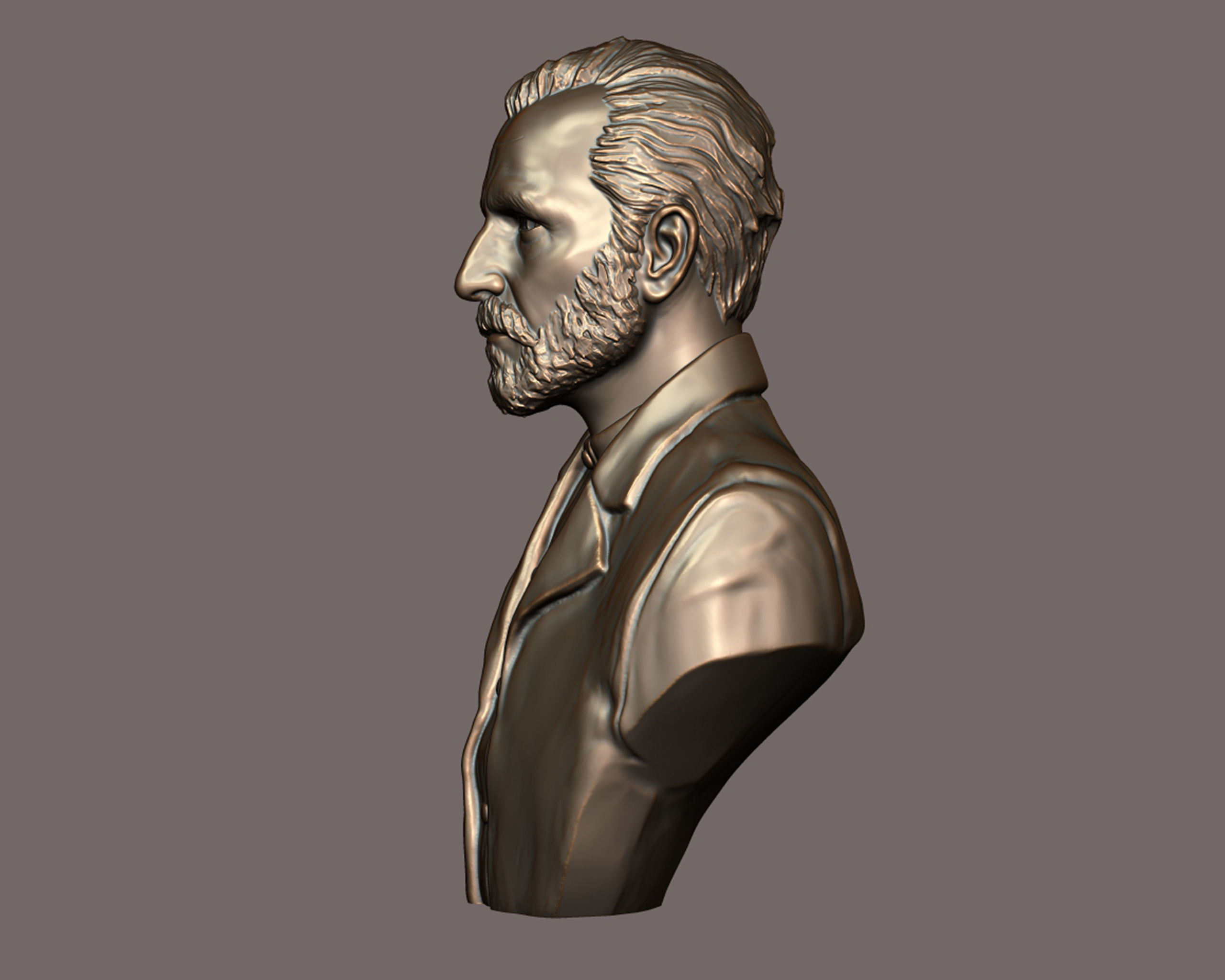 Vincent van Gogh bust sculpture 3D print model_14