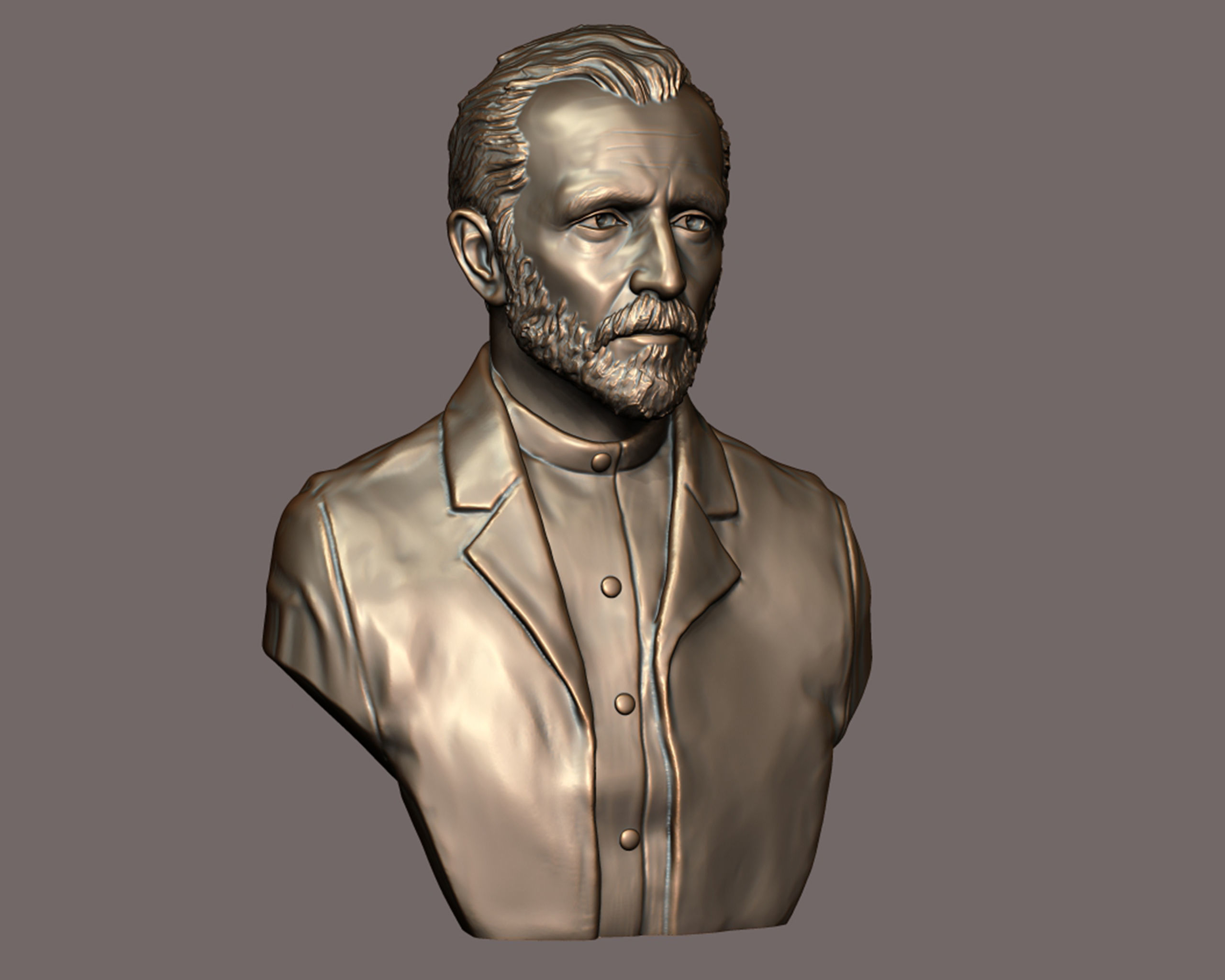 Vincent van Gogh bust sculpture 3D print model_9