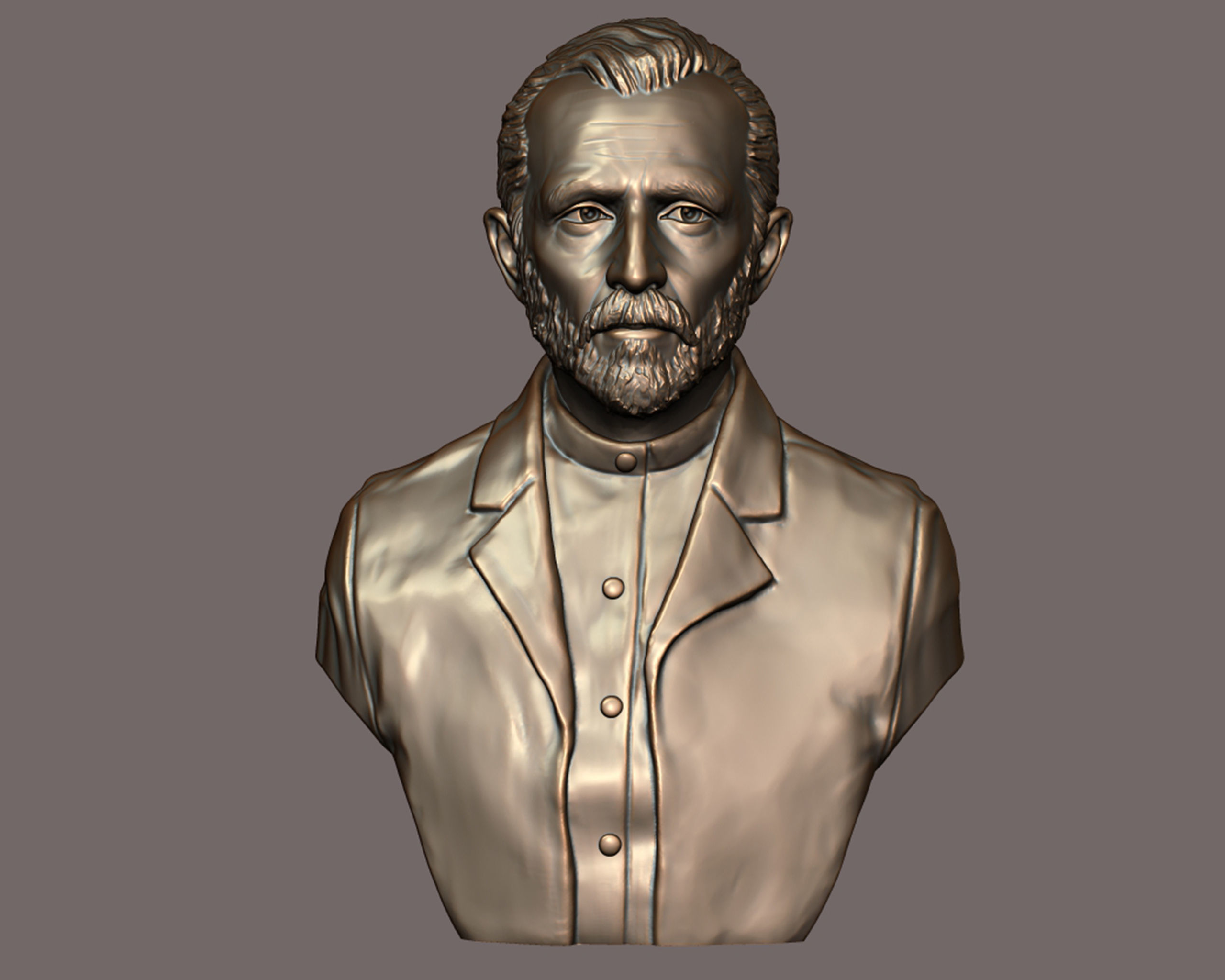 Vincent van Gogh bust sculpture 3D print model_8