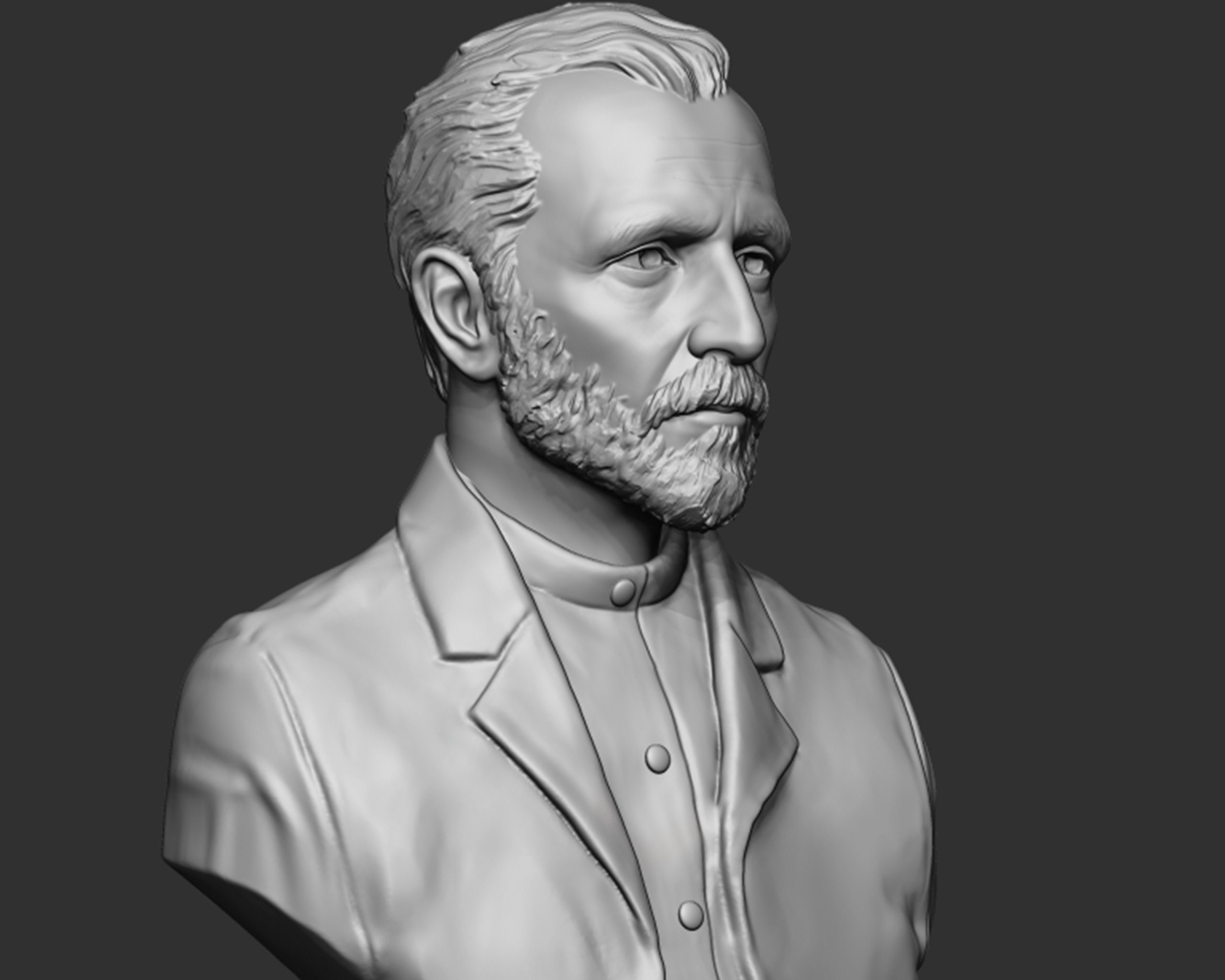 Vincent van Gogh bust sculpture 3D print model_4