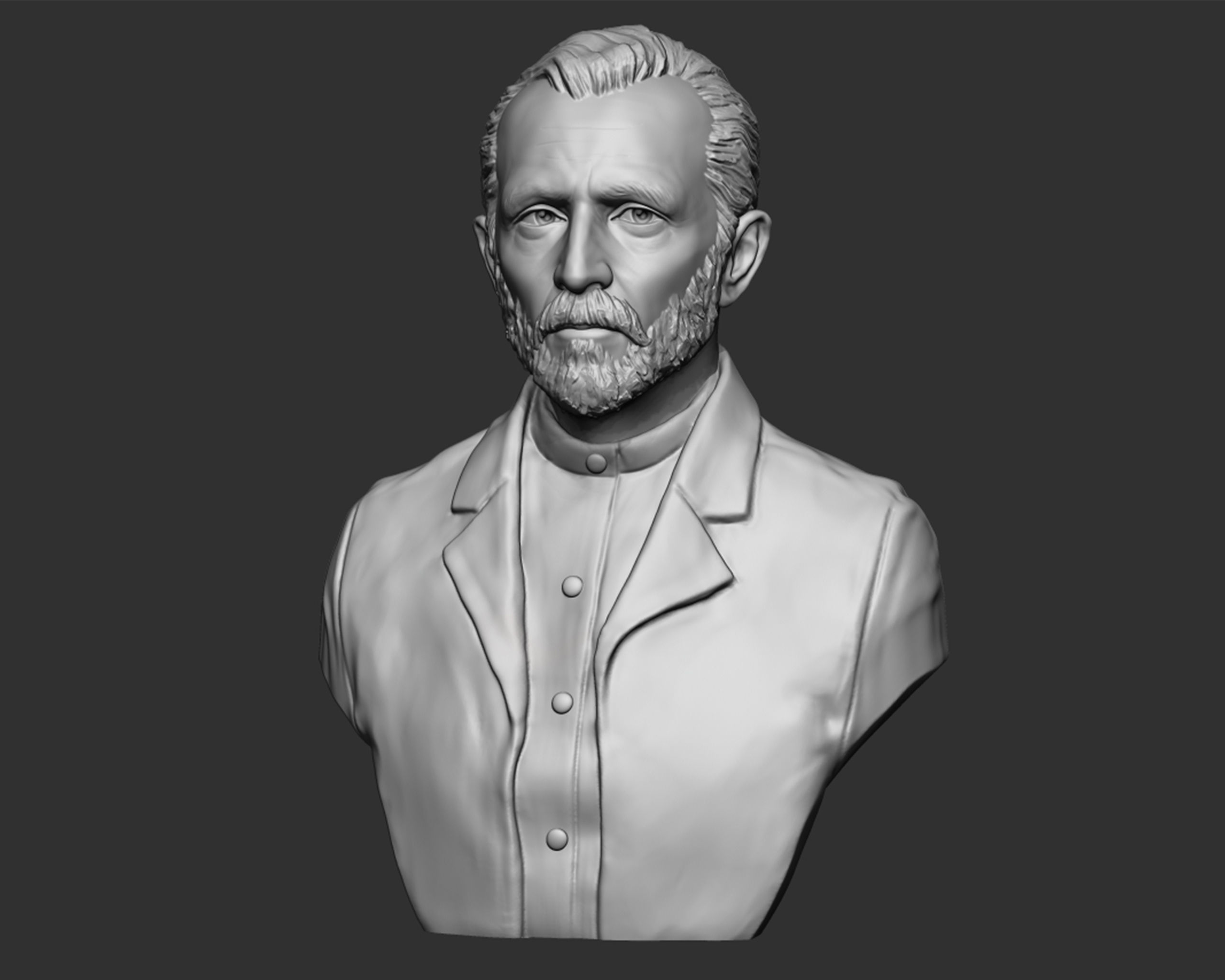 Vincent van Gogh bust sculpture 3D print model_2