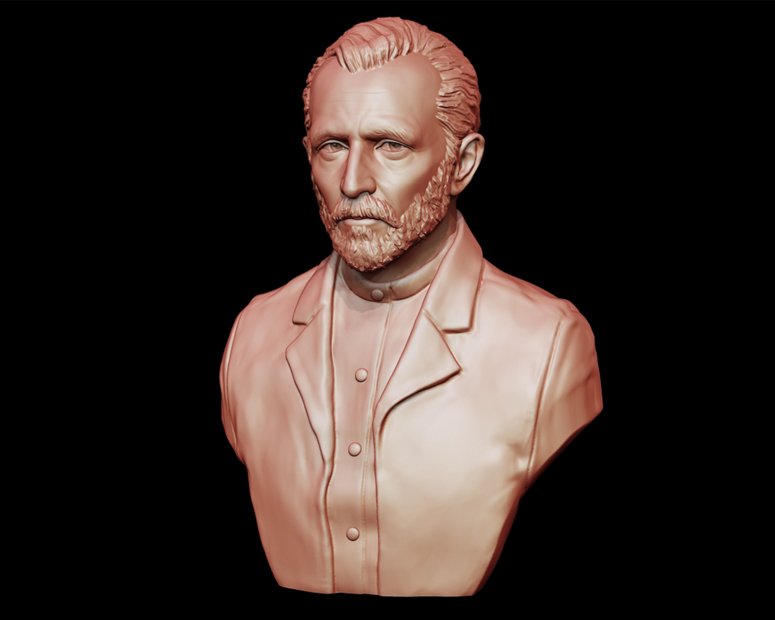 Vincent van Gogh bust sculpture 3D print model_15