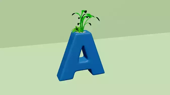Vase A - Alphabet Vases Collection Letters - STL Printable 3D print model