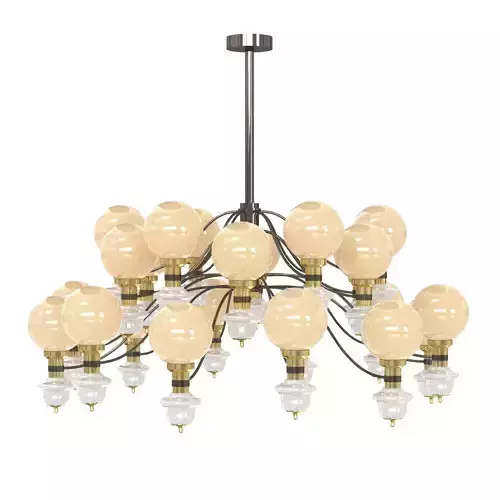 Large custom made beige chandelier 