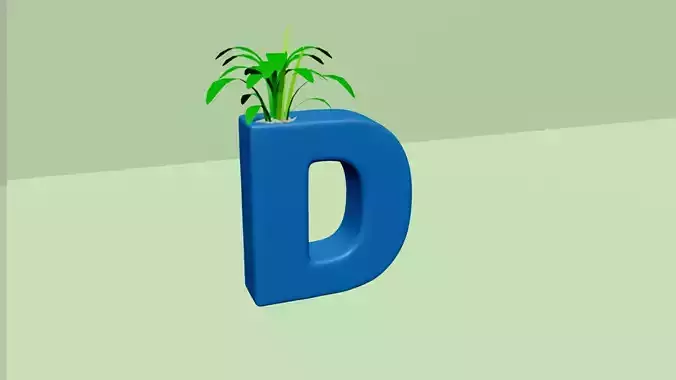 Vase D - Alphabet Vases Collection Letters - STL Printable 3D print model