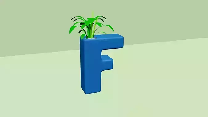 Vase F - Alphabet Vases Collection Letters - STL Printable 3D print model