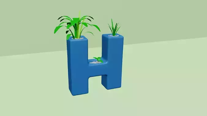 Vase H - Alphabet Vases Collection Letters - STL Printable 3D print model