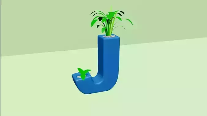 Vase J - Alphabet Vases Collection Letters - STL Printable 3D print model