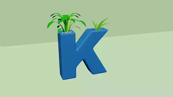 Vase K - Alphabet Vases Collection Letters - STL Printable 3D print model