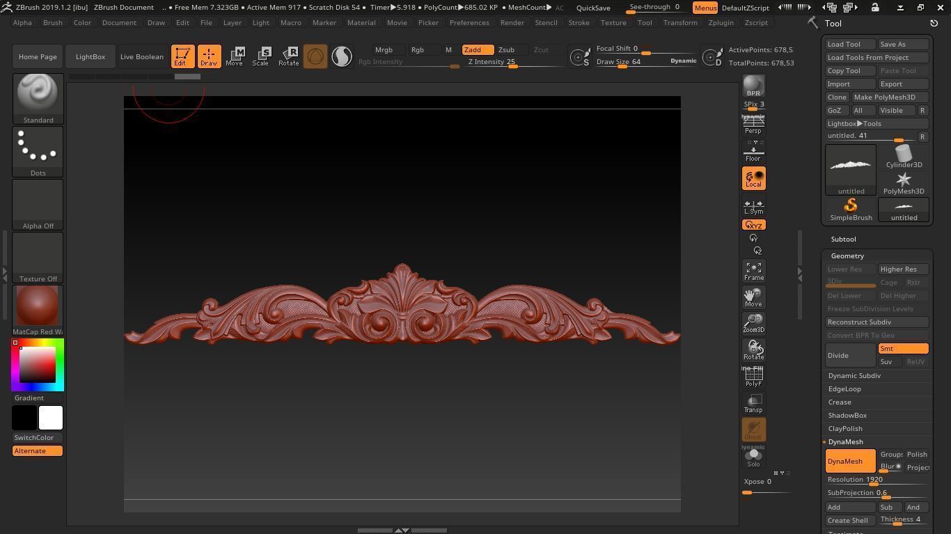 Flower Decor for Wood carving 3D print model_1