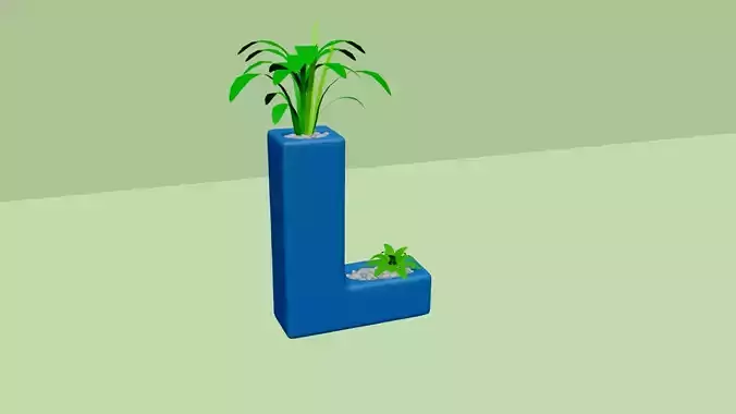 Vase L - Alphabet Vases Collection Letters - STL Printable 3D print model
