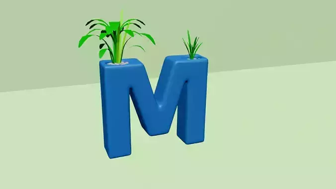 Vase M - Alphabet Vases Collection Letters - STL Printable 3D print model