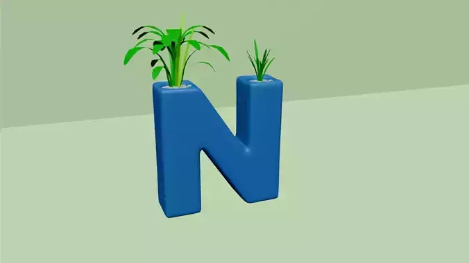 Vase N - Alphabet Vases Collection Letters - STL Printable 3D print model