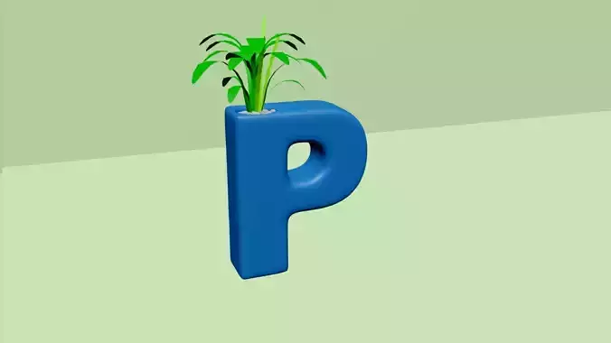 Vase P - Alphabet Vases Collection Letters - STL Printable 3D print model