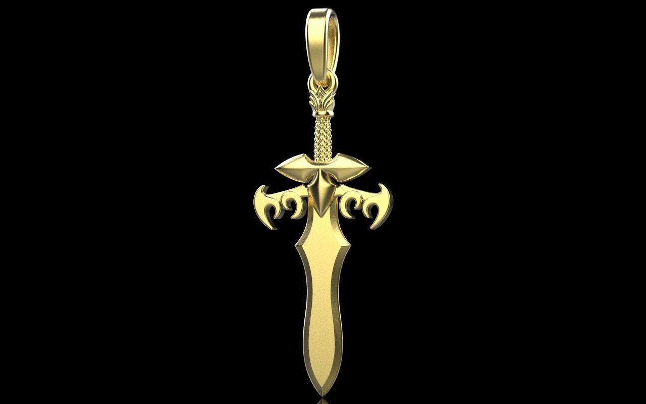 Sword pendant model 327 3D print model_4