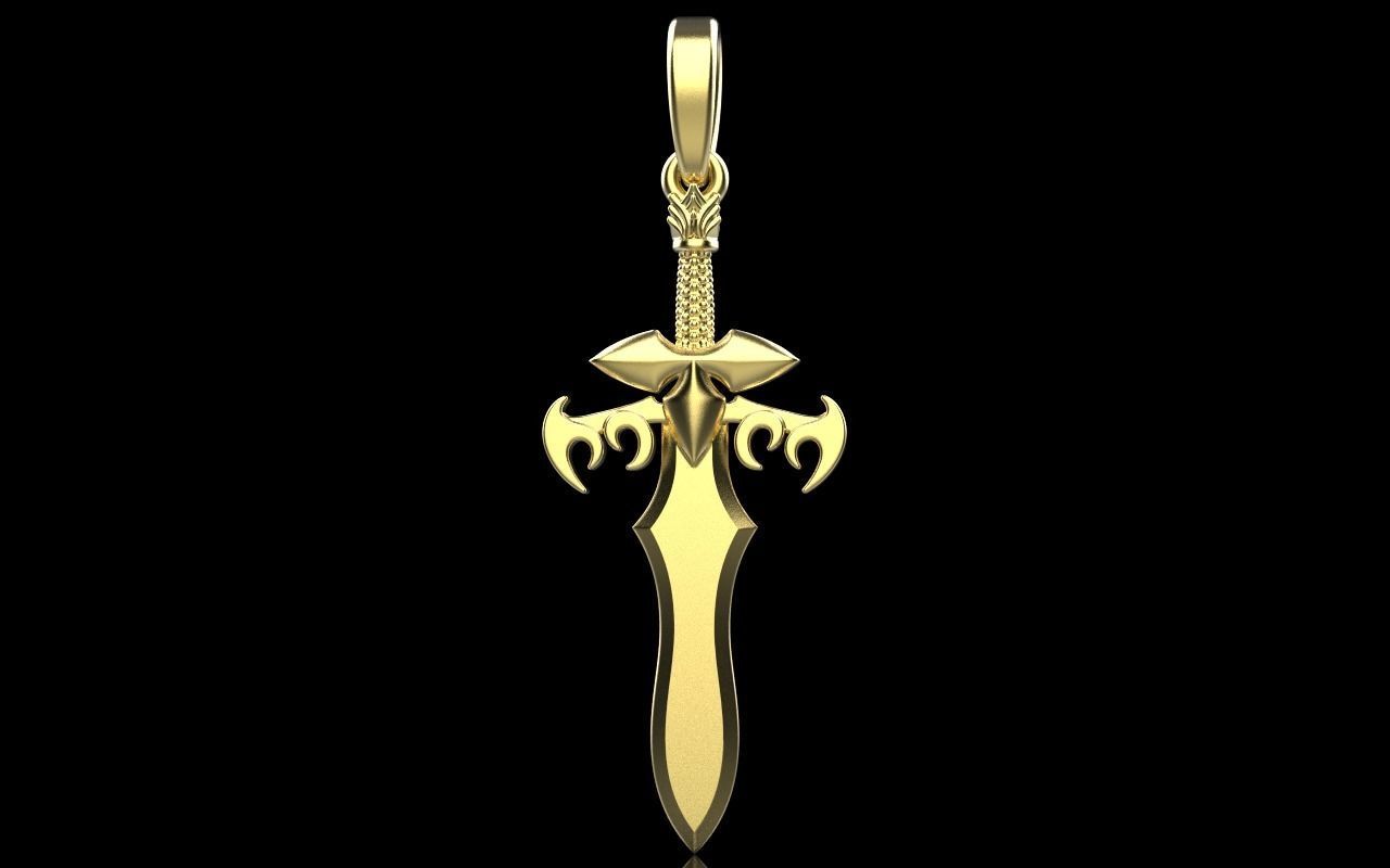 Sword pendant model 327 3D print model_21