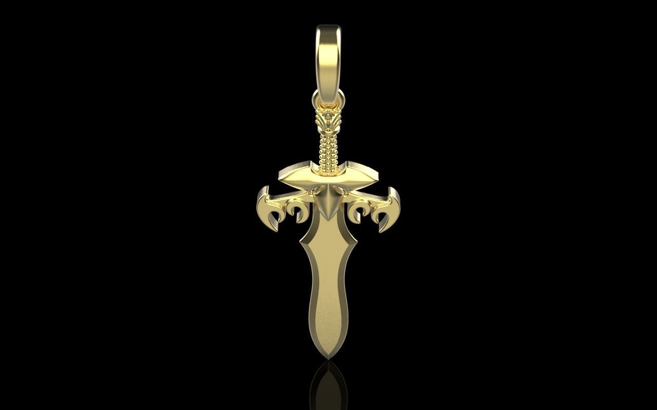 Sword pendant model 327 3D print model_32