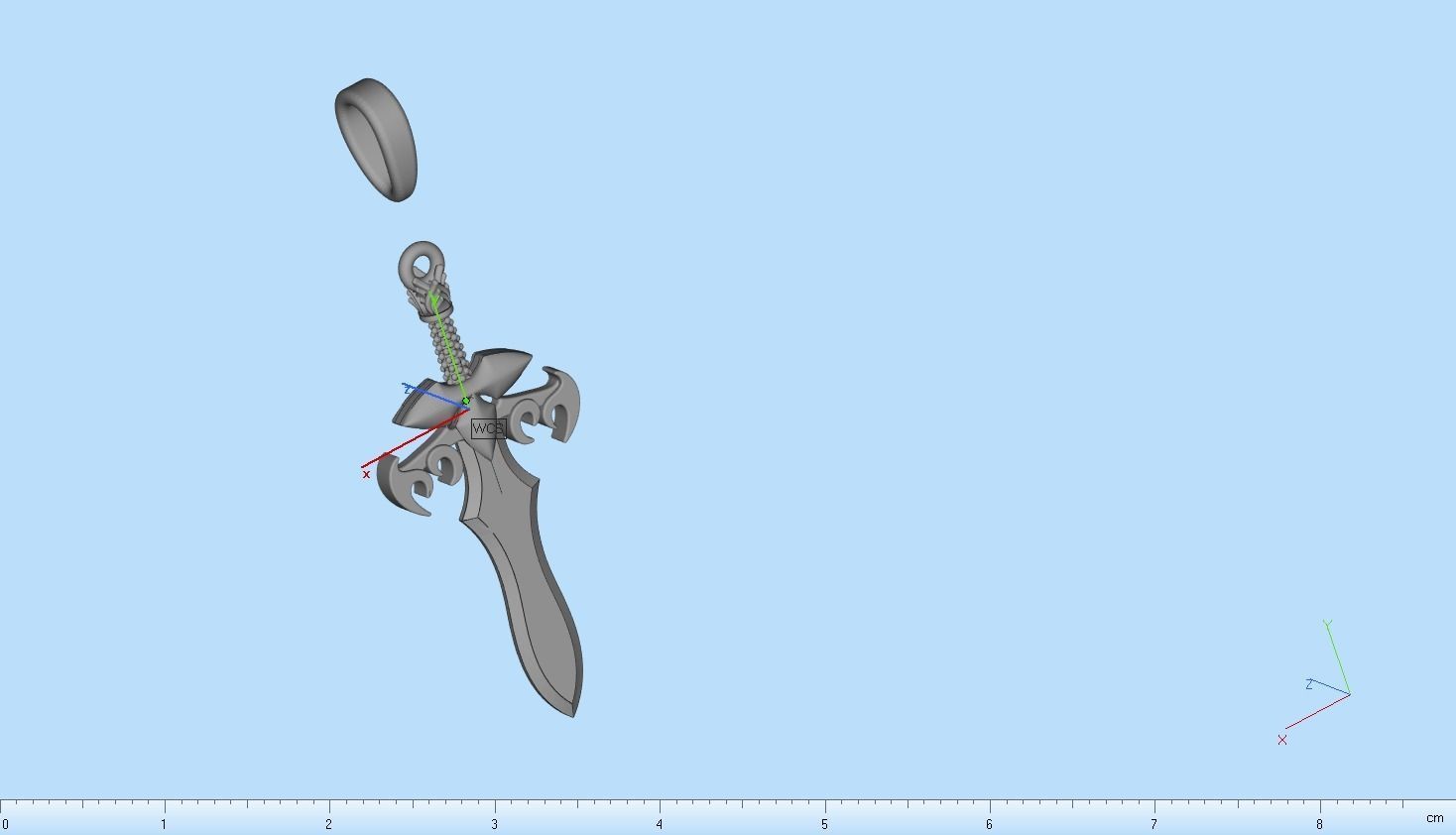 Sword pendant model 327 3D print model_9