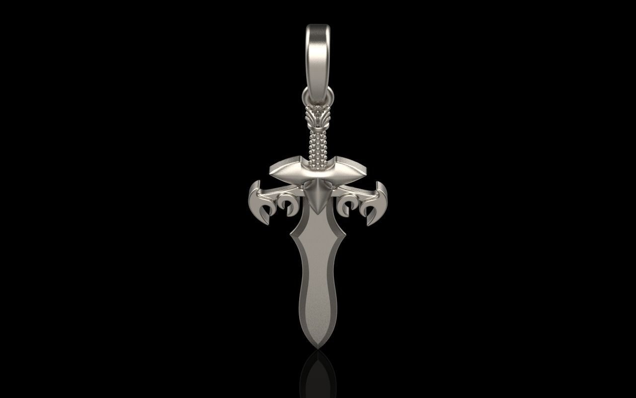 Sword pendant model 327 3D print model_31