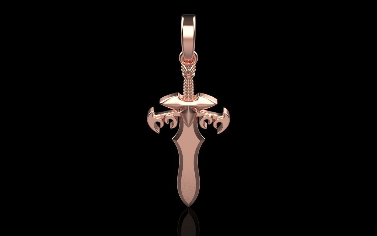 Sword pendant model 327 3D print model_30