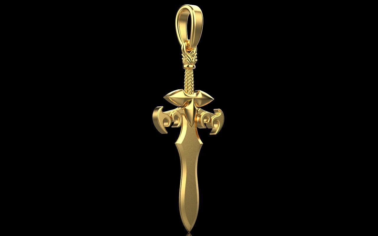 Sword pendant model 327 3D print model_19
