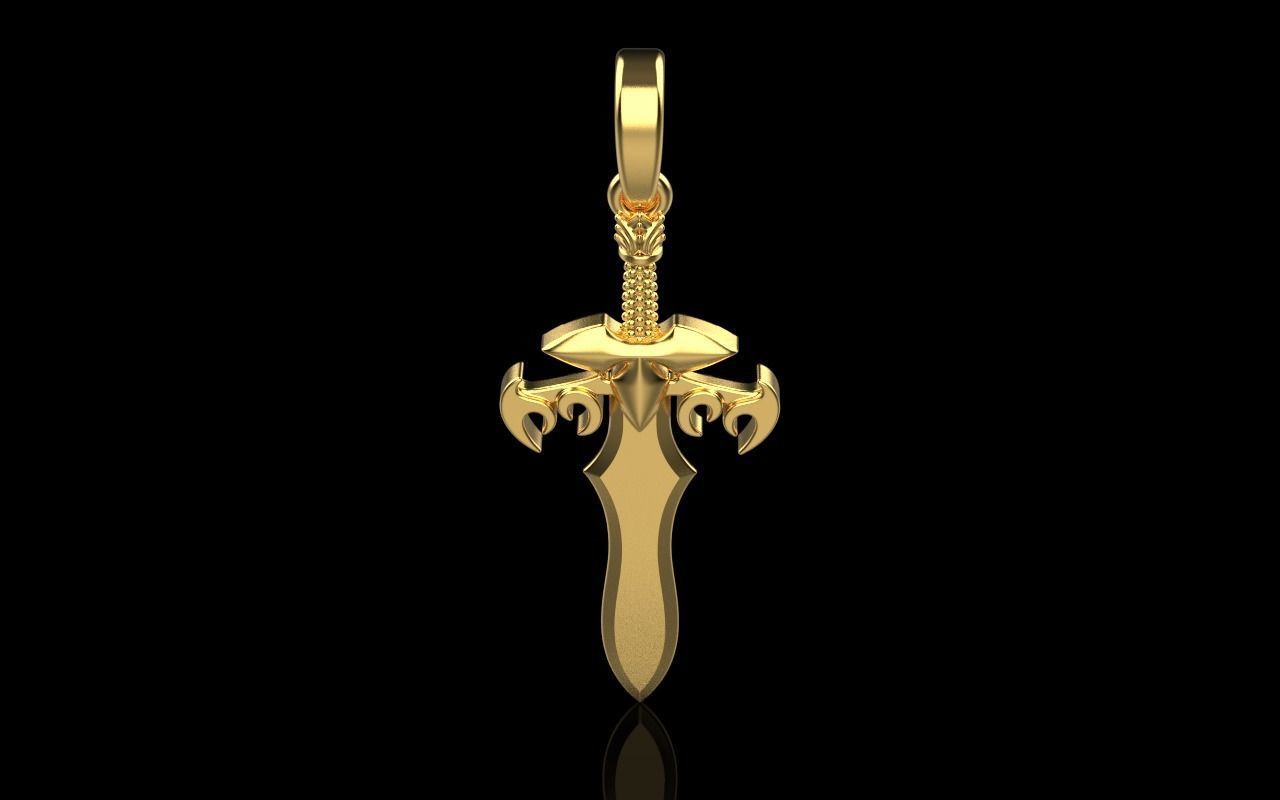 Sword pendant model 327 3D print model_33