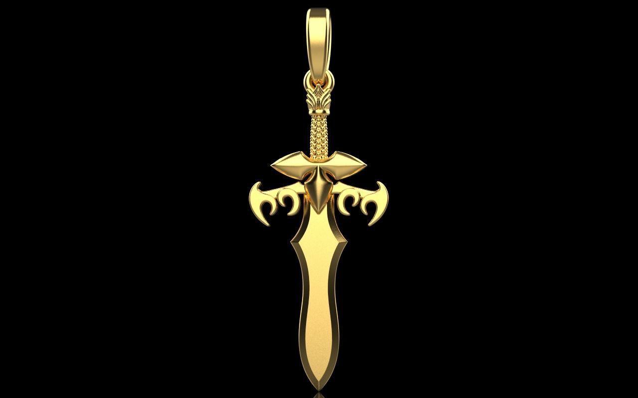 Sword pendant model 327 3D print model_20