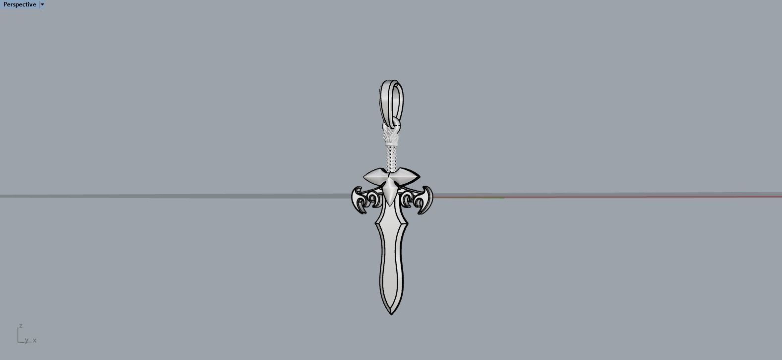 Sword pendant model 327 3D print model_7