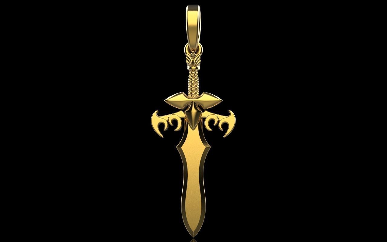Sword pendant model 327 3D print model_26