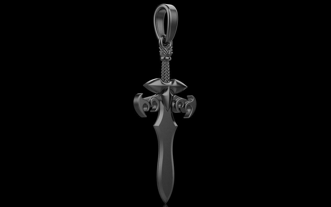 Sword pendant model 327 3D print model_15