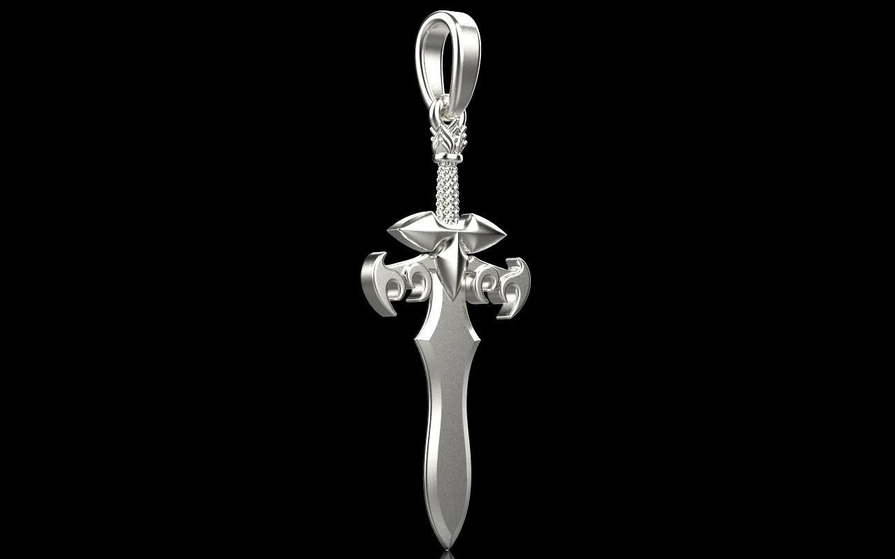 Sword pendant model 327 3D print model_14