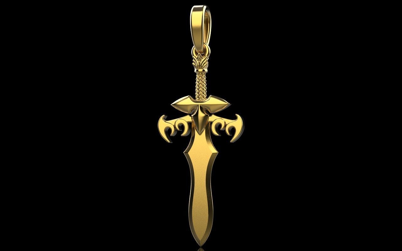 Sword pendant model 327 3D print model_12