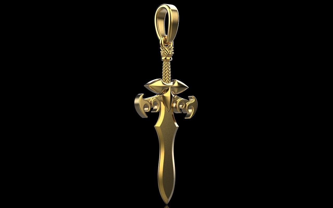 Sword pendant model 327 3D print model_13