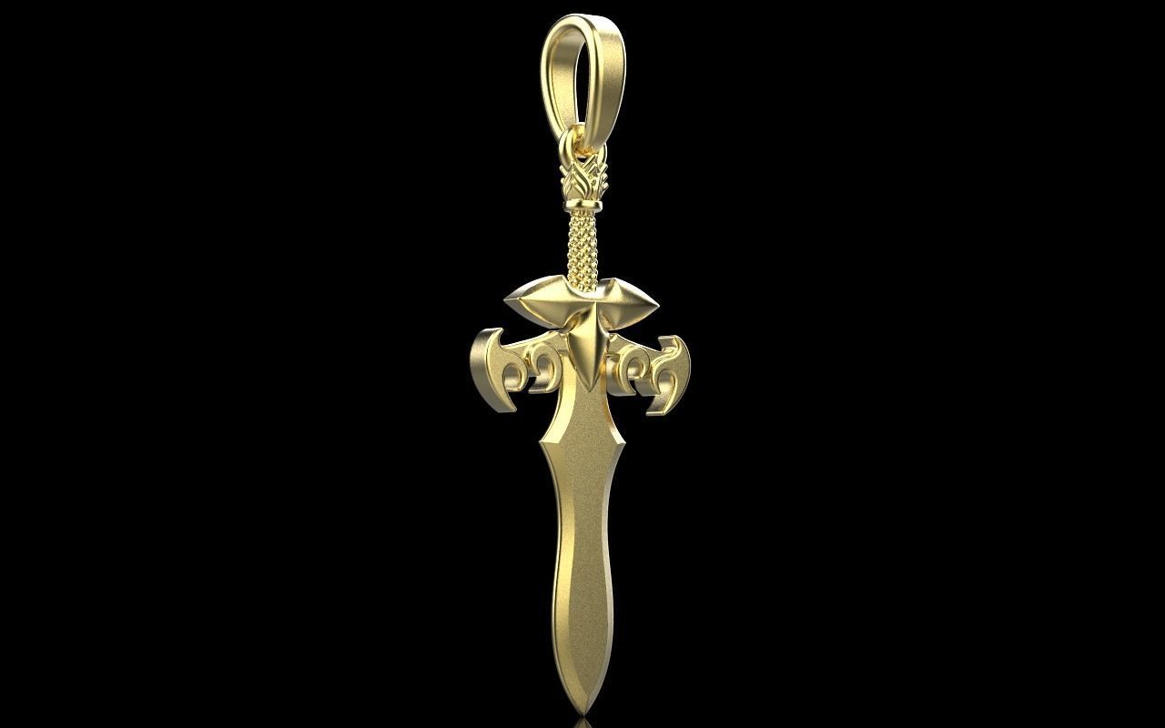 Sword pendant model 327 3D print model_18