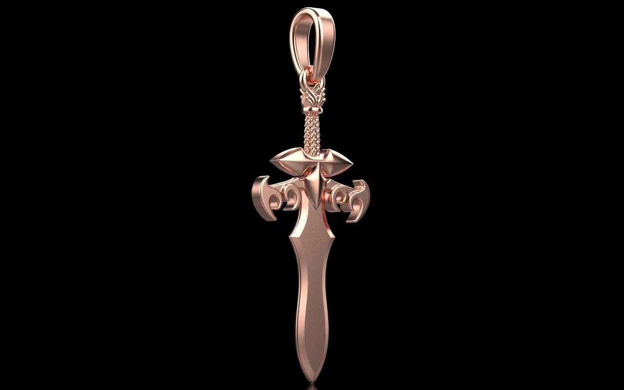 Sword pendant model 327 3D print model_16