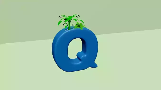 Vase Q - Alphabet Vases Collection Letters - STL Printable 3D print model