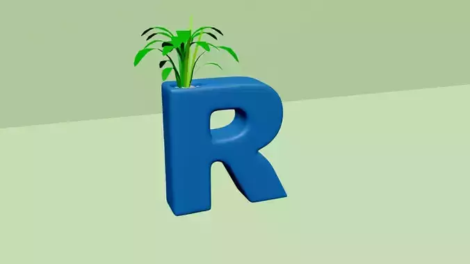 Vase R - Alphabet Vases Collection Letters - STL Printable 3D print model
