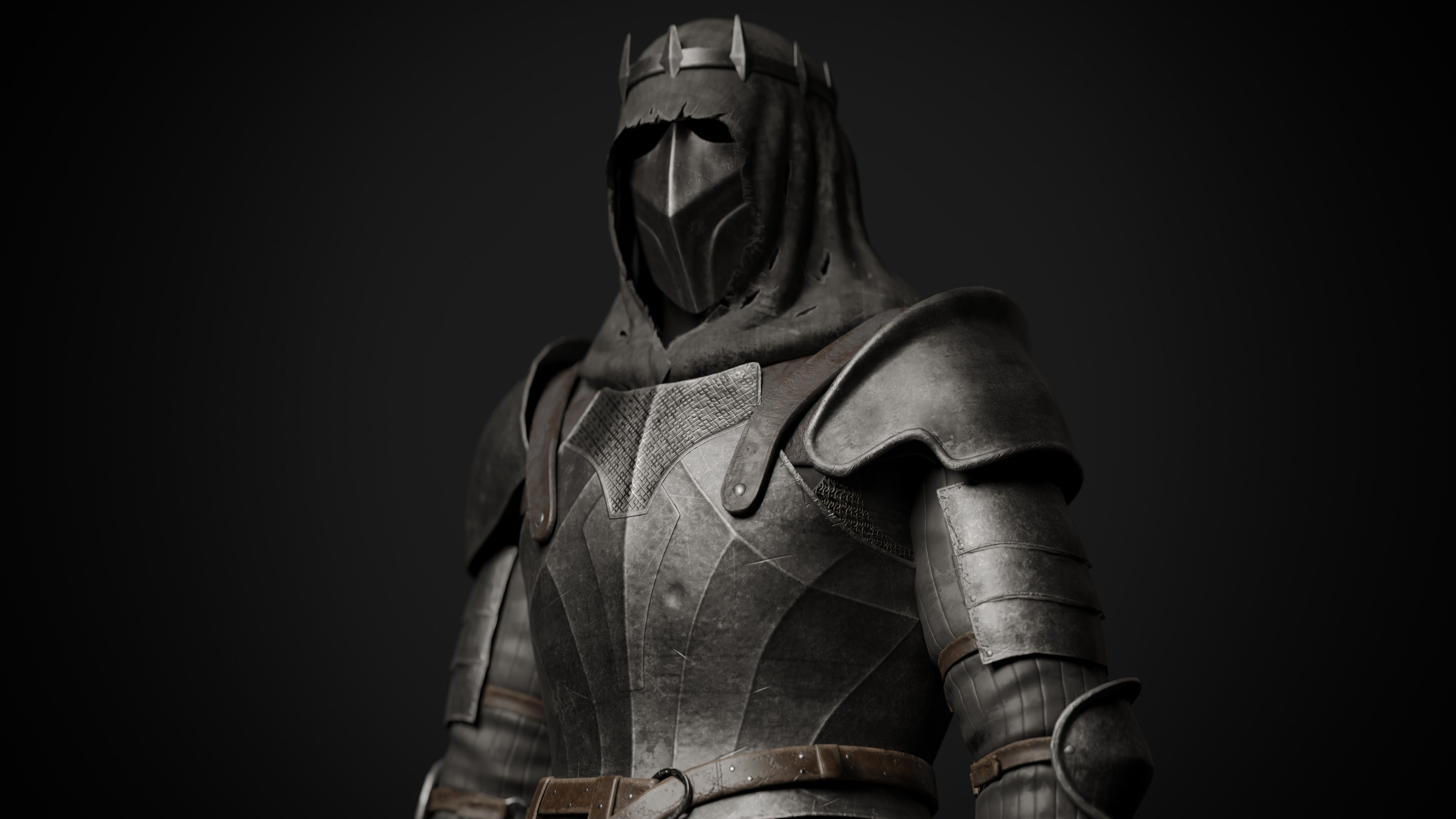Dark Knight Game-ready character Low-poly 3D model_5
