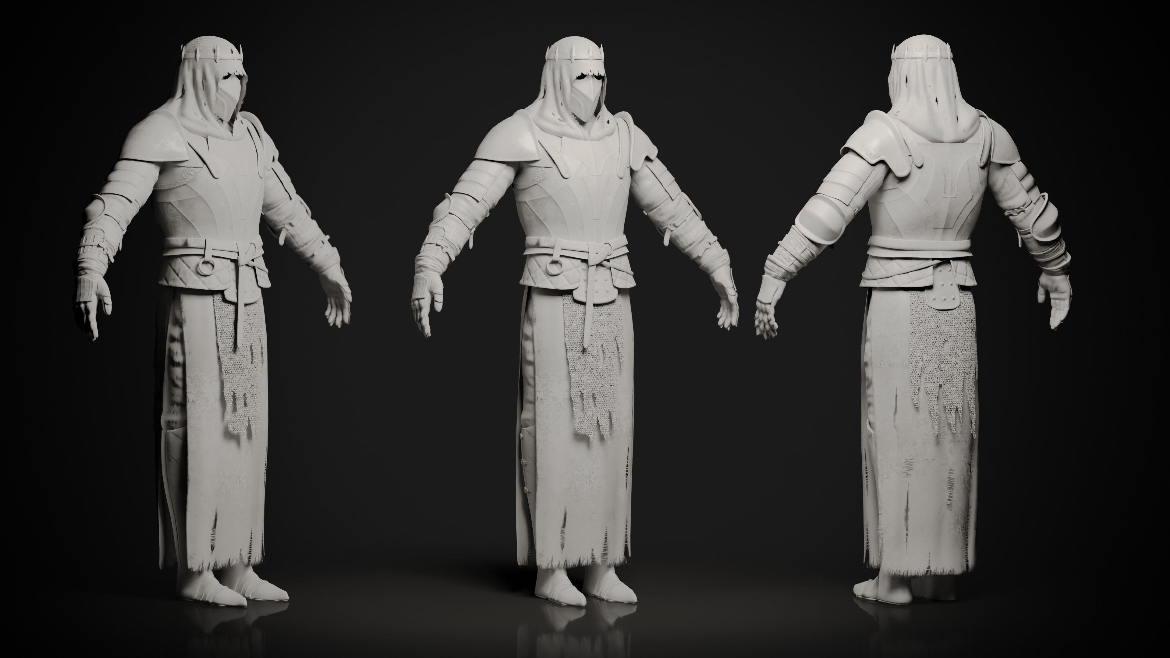 Dark Knight Game-ready character Low-poly 3D model_7