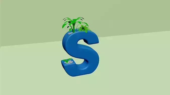 Vase S - Alphabet Vases Collection Letters - STL Printable 3D print model