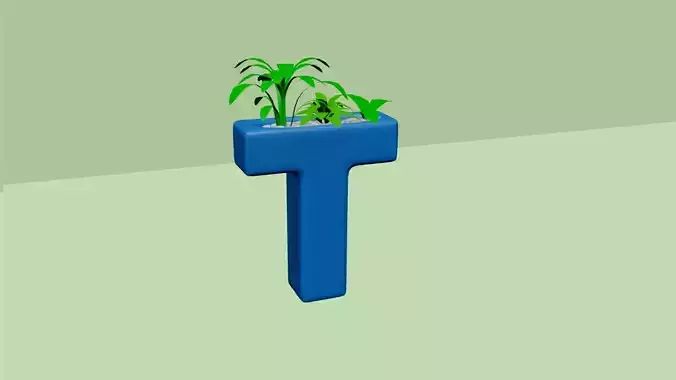 Vase T - Alphabet Vases Collection Letters - STL Printable 3D print model