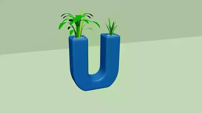 Vase U - Alphabet Vases Collection Letters - STL Printable