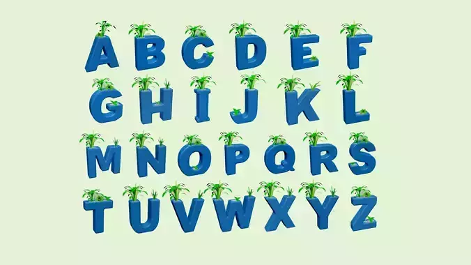 Alphabet Vases Collection ALL Letters A-Z - STL Printable 