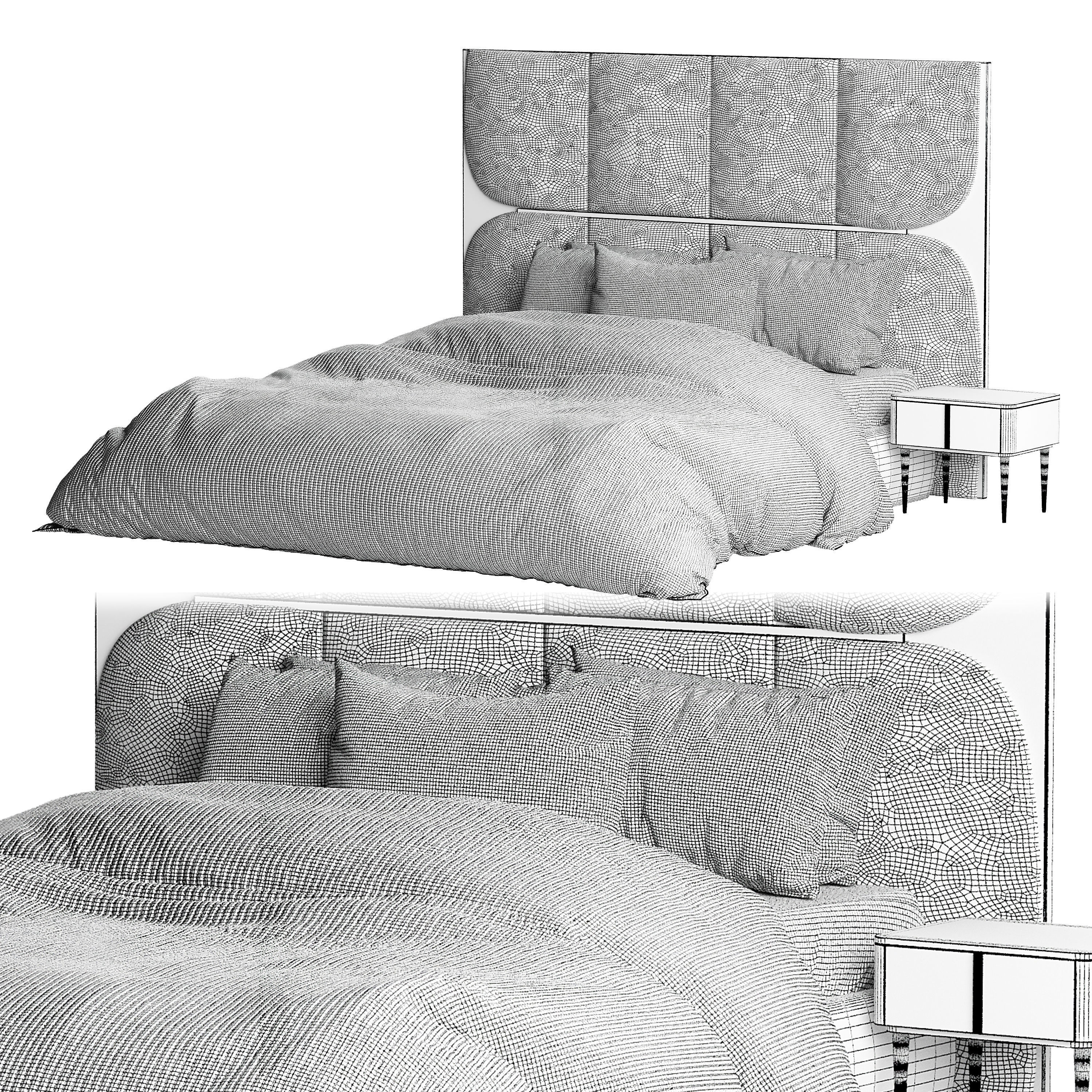 Sakya bed Low-poly 3D model_9