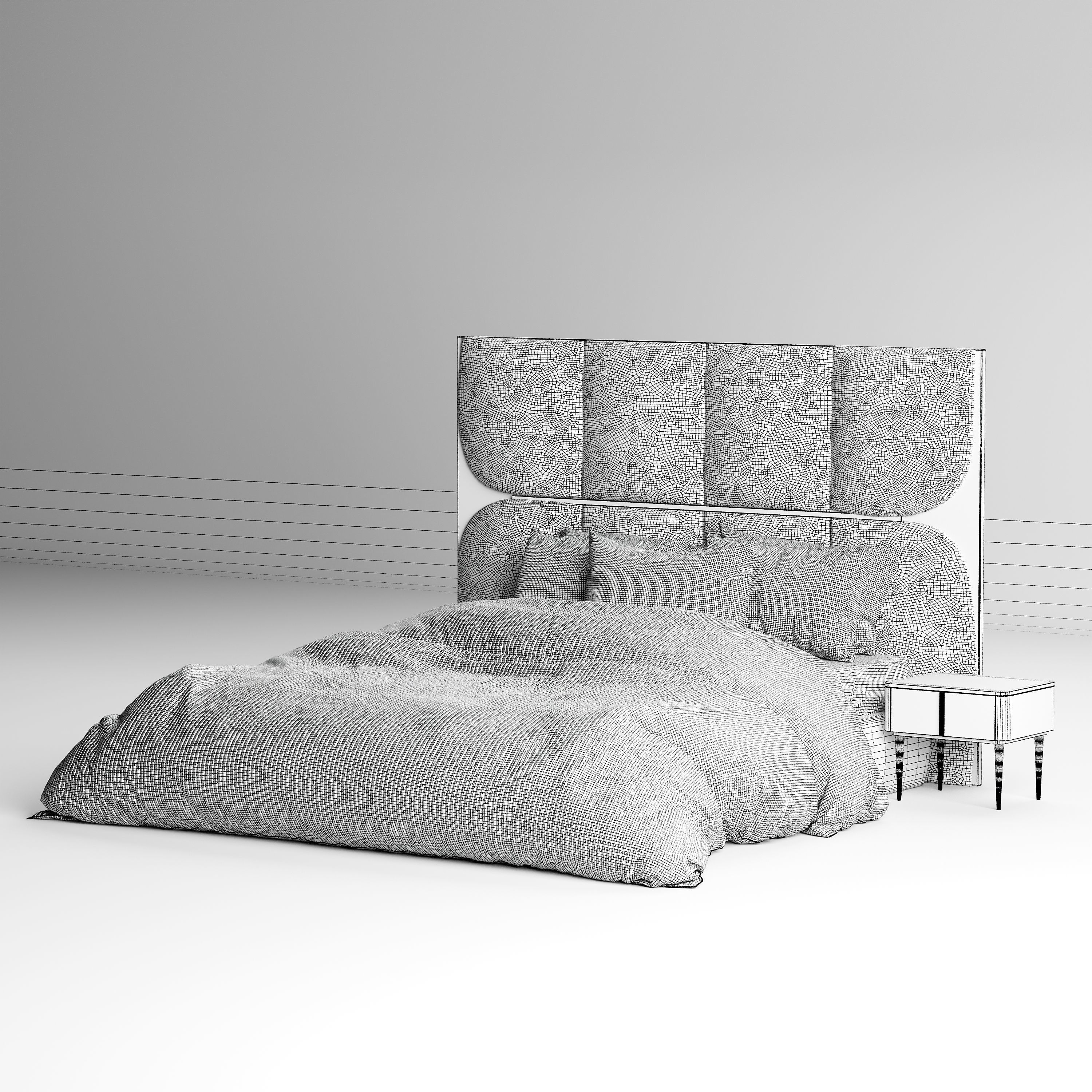 Sakya bed Low-poly 3D model_8